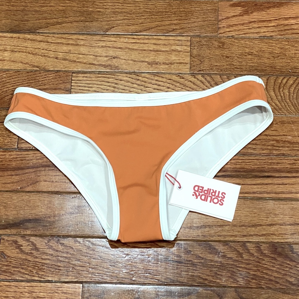 Solid & Striped low rise bikini bottom.